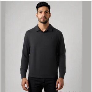 Calvin Klein Black Long Sleeve Polo Pullover size xlarge